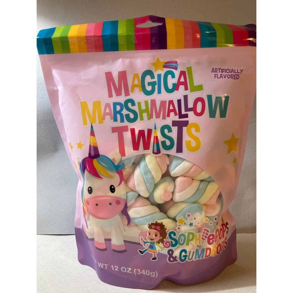 SophiePops & Gumdrops Magical Marshmallow Twists Unicorn Candy 12 oz Bag